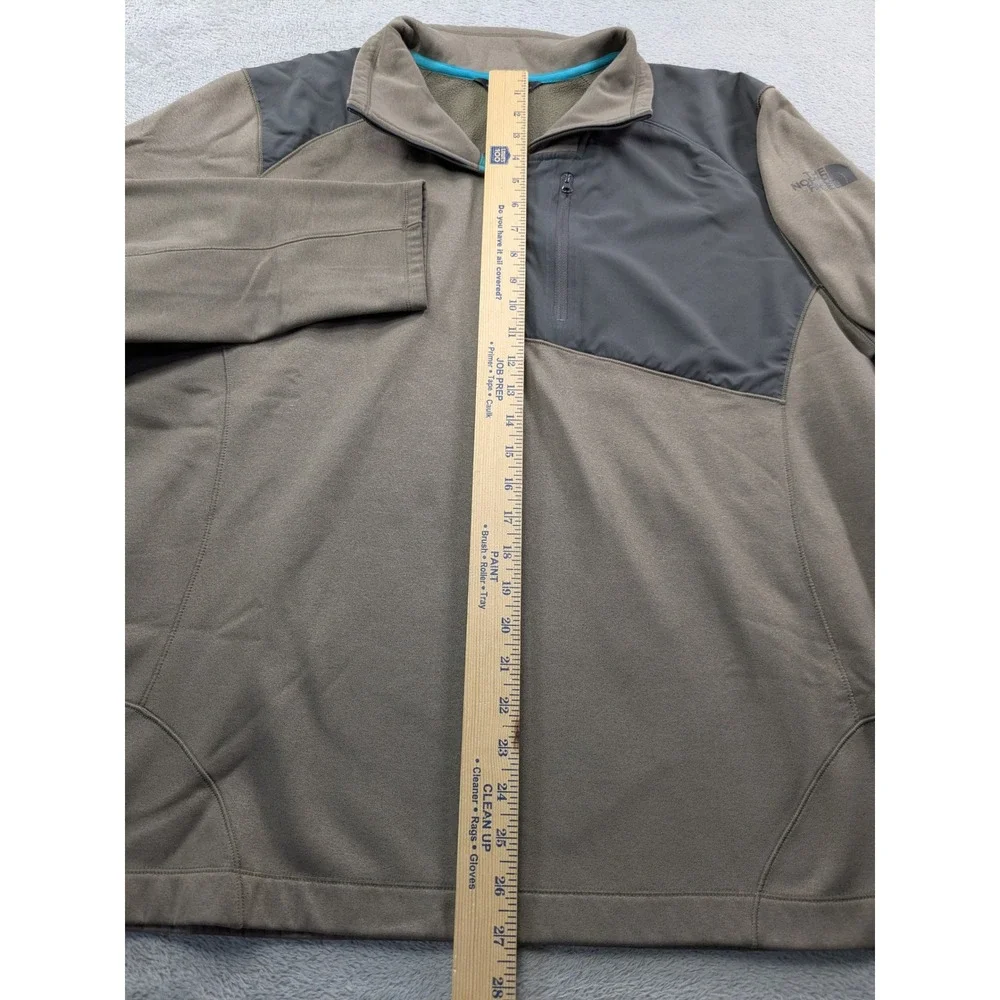 The North Face Mens XL FlashDry-XD Quarter Zip Fleece Pullover Brown Jacket